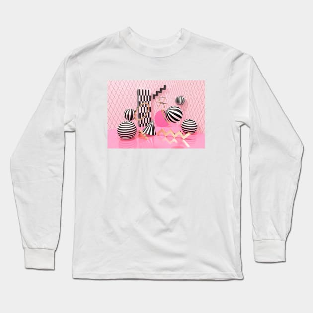 pink 3d Long Sleeve T-Shirt by eve__3d